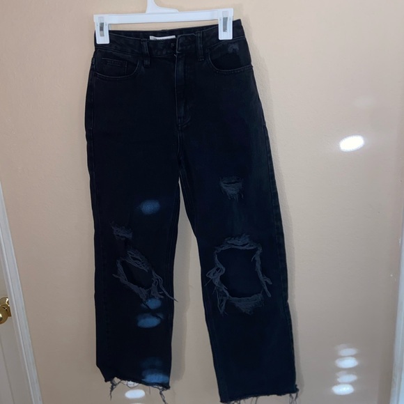 Pacsun pants black denim bottoms y2k fashion street wear vintage boyfriend jeans - Picture 13 of 13